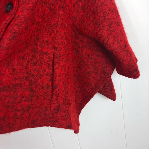 Wool Cropped Cape Coat Sz S - Picture 7 of 15